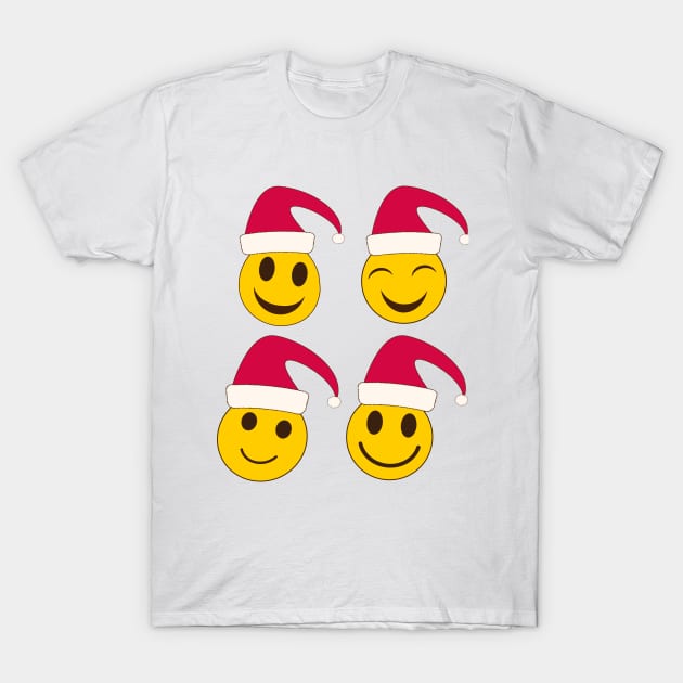 Santa Christmas Smileys T-Shirt by yasminepatterns
